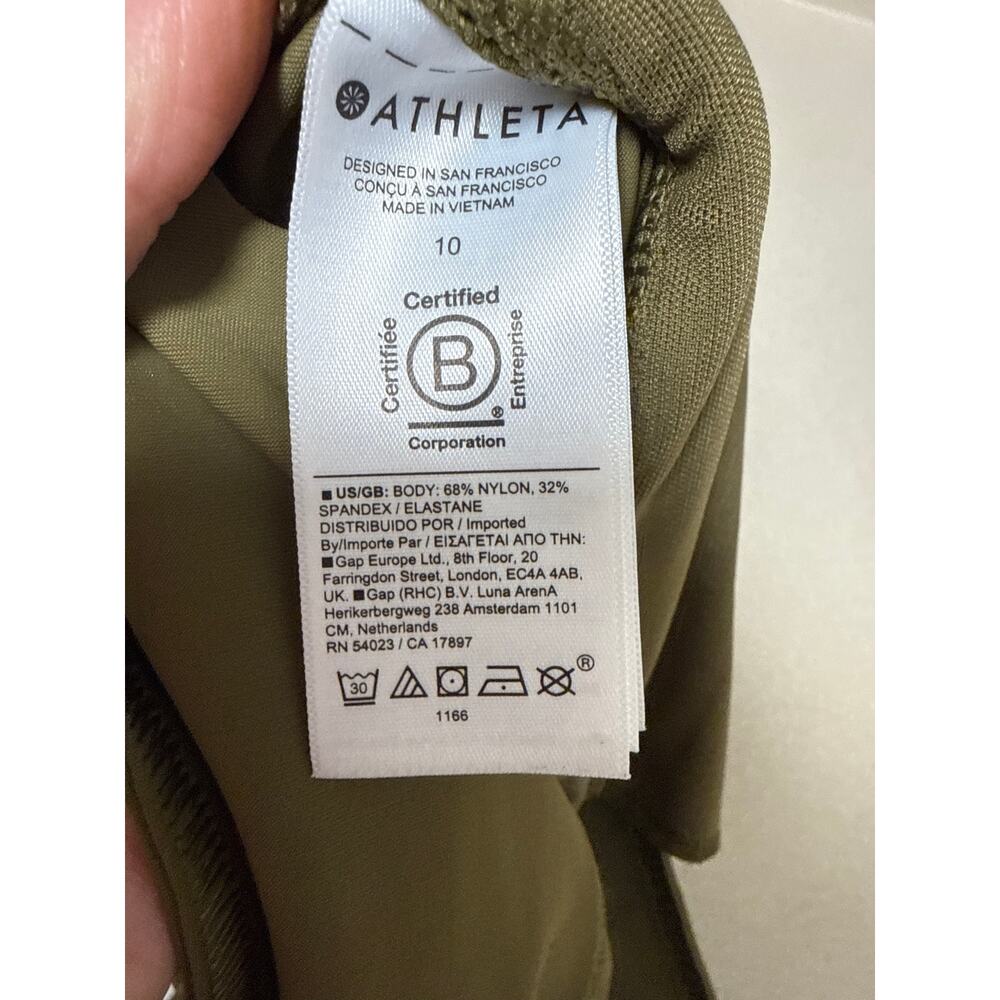 Athleta Cosmic Wide Leg Activewear Pants Olive Green High Waisted Size 10 - Picture 7 of 7